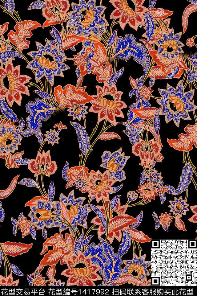 HTB1Z555.jpg - 1417992 - 连衣裙 佩斯利 花卉 - 传统印花花型 － 女装花型设计 － 瓦栏