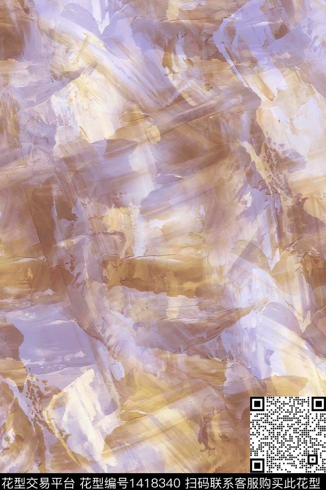 炫彩肌理水彩数码印花花型下载（图片编号: 1418340） - 瓦栏（Walan）
