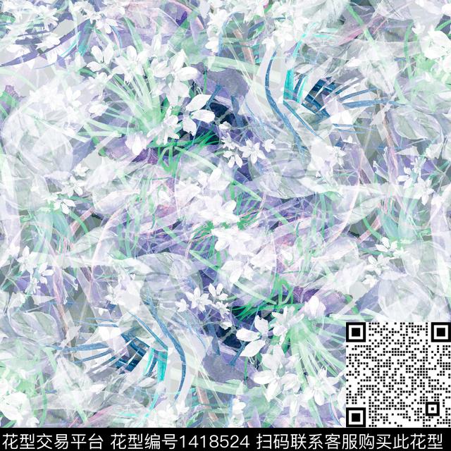 简约复古大牌风数码印花花型下载（图片编号: 1418524） - 瓦栏（Walan）