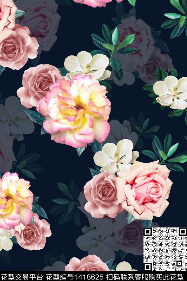 xZ1832.jpg - 1418625 - 几何 抽象 真丝 - 数码印花花型 － 女装花型设计 － 瓦栏