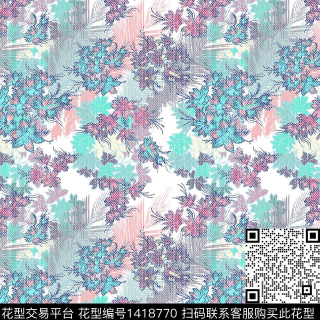 花卉热带花型小碎花数码印花花型下载（图片编号: 1418770） - 瓦栏（Walan）