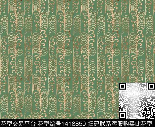 简约复古花卉数码印花花型下载（图片编号: 1418850） - 瓦栏（Walan）