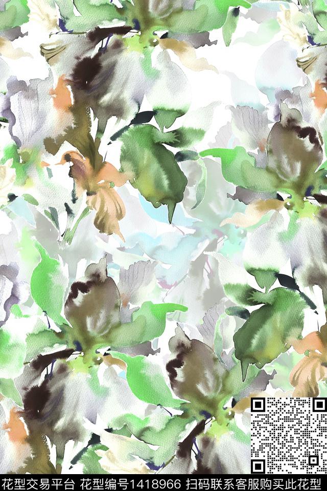xZ1837.jpg - 1418966 - 小清新 真丝 手绘花卉 - 数码印花花型 － 女装花型设计 － 瓦栏