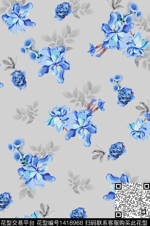 WLHDN050.jpg - 1418968 - 花卉 年轻女性 小碎花 - 数码印花花型 － 女装花型设计 － 瓦栏