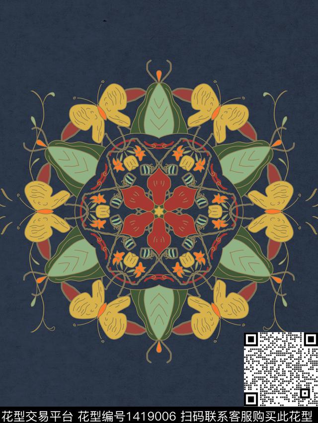 地毯.jpg - 1419006 - 墙纸 箱包 地垫 - 传统印花花型 － 方巾花型设计 － 瓦栏