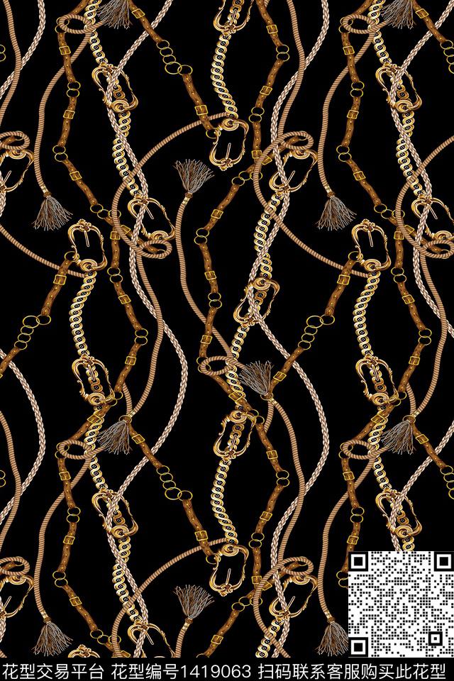 qx918.jpg - 1419063 - 几何 链条 大牌风 - 数码印花花型 － 女装花型设计 － 瓦栏