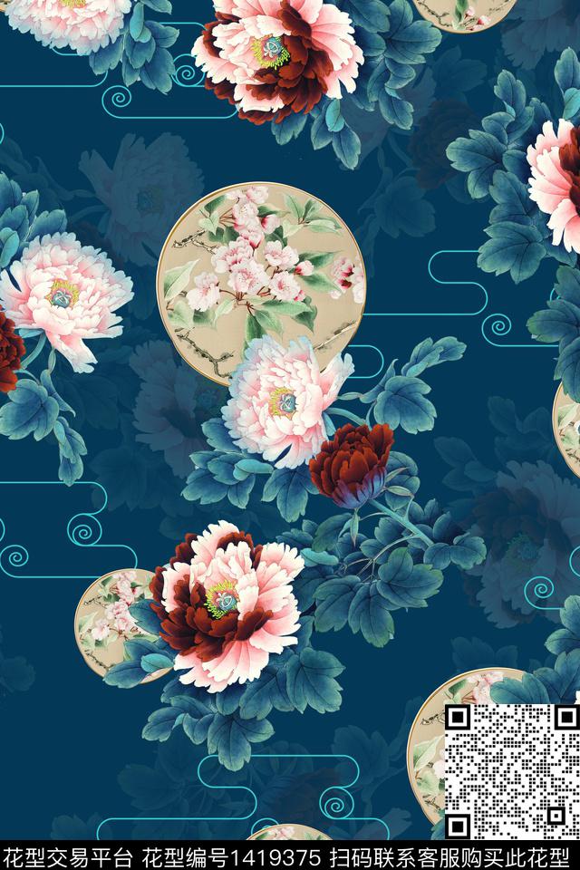 qx820.jpg - 1419375 - 数码花型 花卉 中国 - 数码印花花型 － 女装花型设计 － 瓦栏