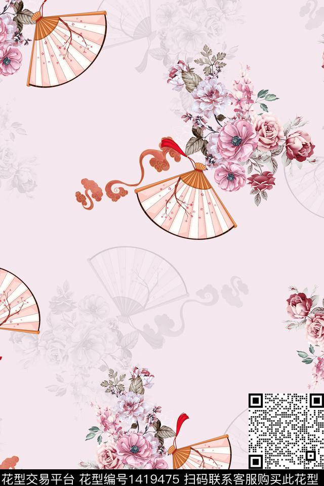 HTB1Z608.jpg - 1419475 - 连衣裙 旗袍 中国 - 传统印花花型 － 女装花型设计 － 瓦栏