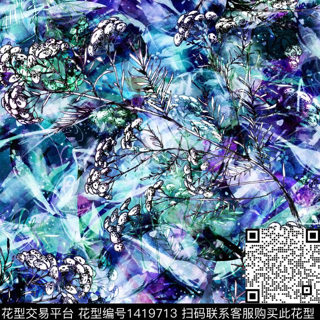 数码花型花卉热带花型数码印花花型下载（图片编号: 1419713） - 瓦栏（Walan）