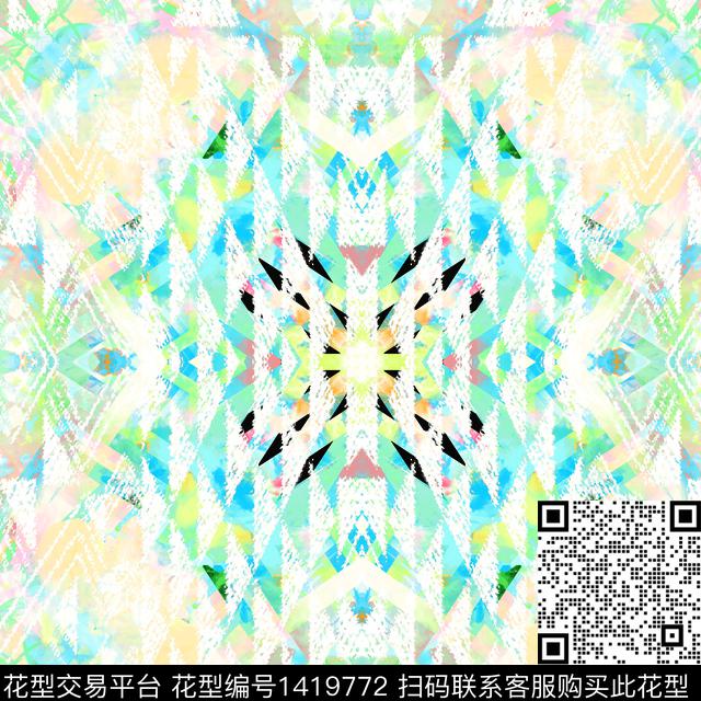 几何渐变大牌风数码印花花型下载（图片编号: 1419772） - 瓦栏（Walan）