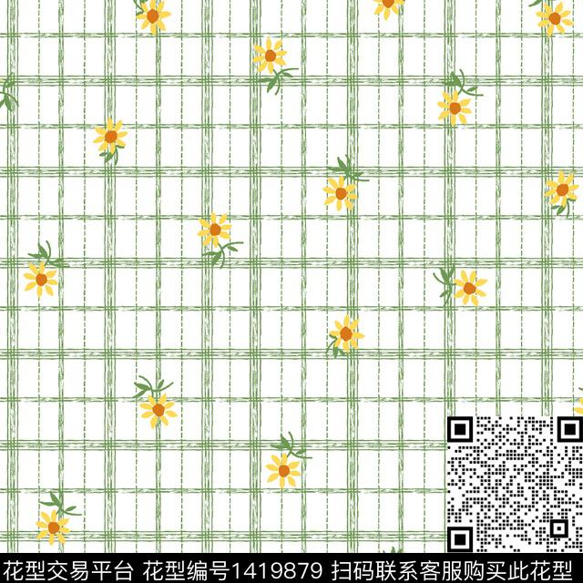 xZ1858.jpg - 1419879 - 几何 花卉 小清新 - 数码印花花型 － 女装花型设计 － 瓦栏