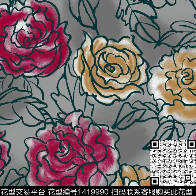 时尚肌理女装传统印花花型下载（图片编号: 1419990） - 瓦栏（Walan）