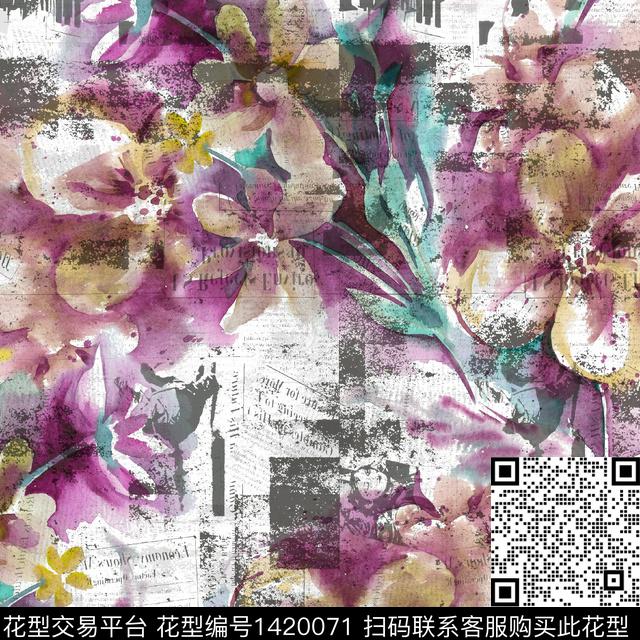 A-62.jpg - 1420071 - 复古 花卉 大牌风 - 数码印花花型 － 女装花型设计 － 瓦栏