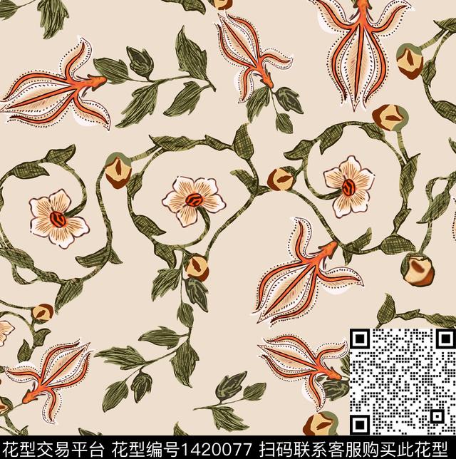 f17.jpg - 1420077 - 数码花型 复古 花卉 - 数码印花花型 － 女装花型设计 － 瓦栏