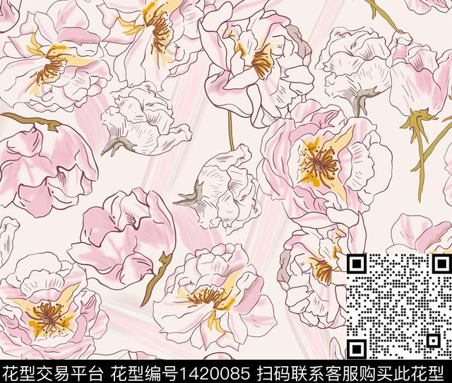 f23.jpg - 1420085 - 数码花型 复古 花卉 - 数码印花花型 － 女装花型设计 － 瓦栏