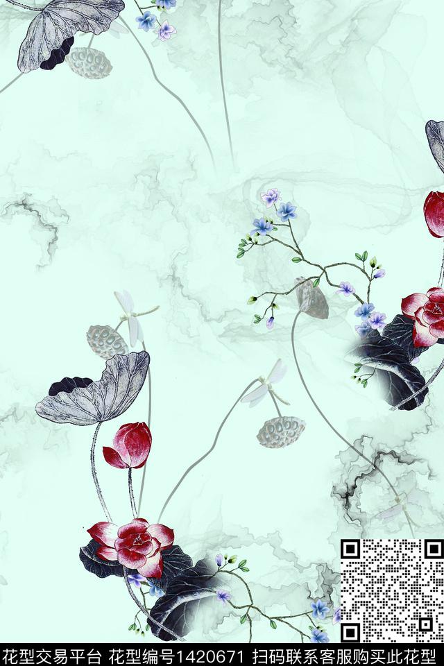 5361.jpg - 1420671 - 花卉 中国 小碎花 - 数码印花花型 － 女装花型设计 － 瓦栏