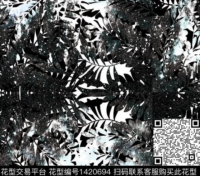 树林简约热带花型数码印花花型下载（图片编号: 1420694） - 瓦栏（Walan）
