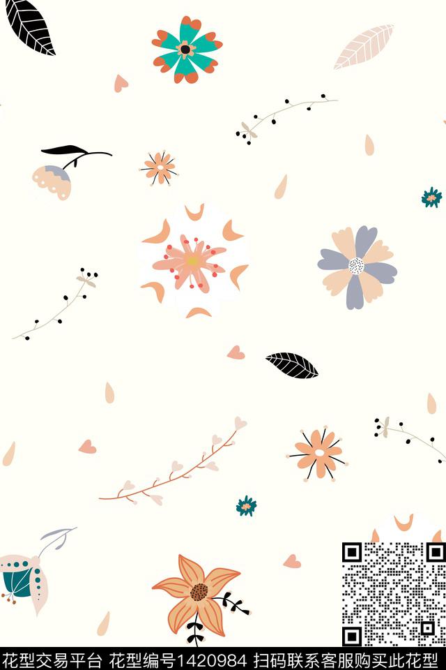 几何大牌风卡通数码印花花型下载（图片编号: 1420984） - 瓦栏（Walan）