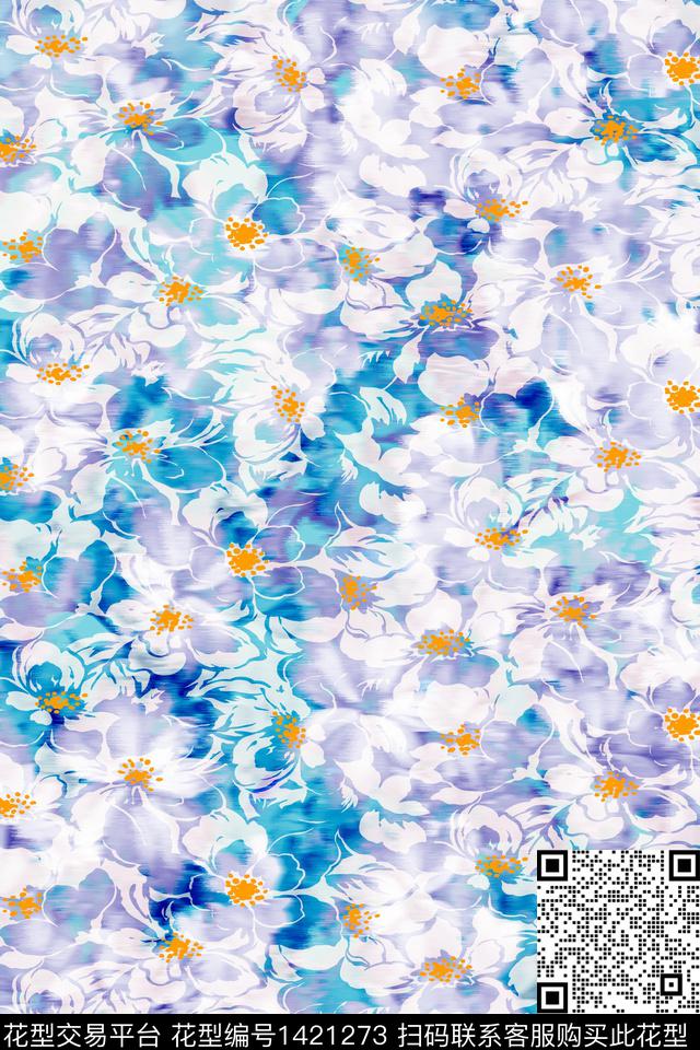 WC00692.jpg - 1421273 - 水彩 肌理 抽象花卉 - 数码印花花型 － 女装花型设计 － 瓦栏