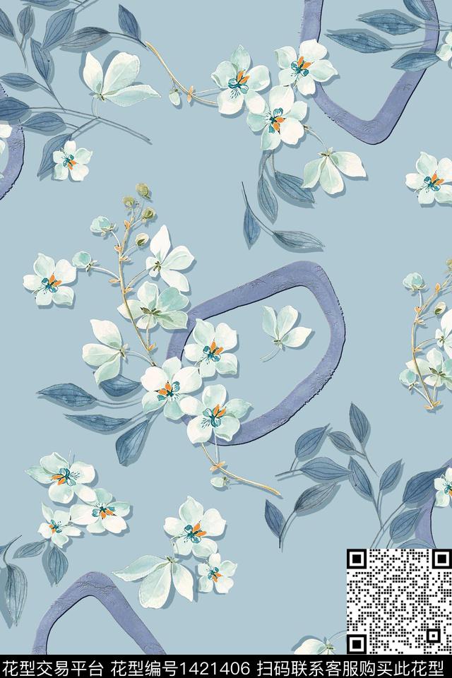 花卉小清新小碎花数码印花花型下载（图片编号: 1421406） - 瓦栏（Walan）
