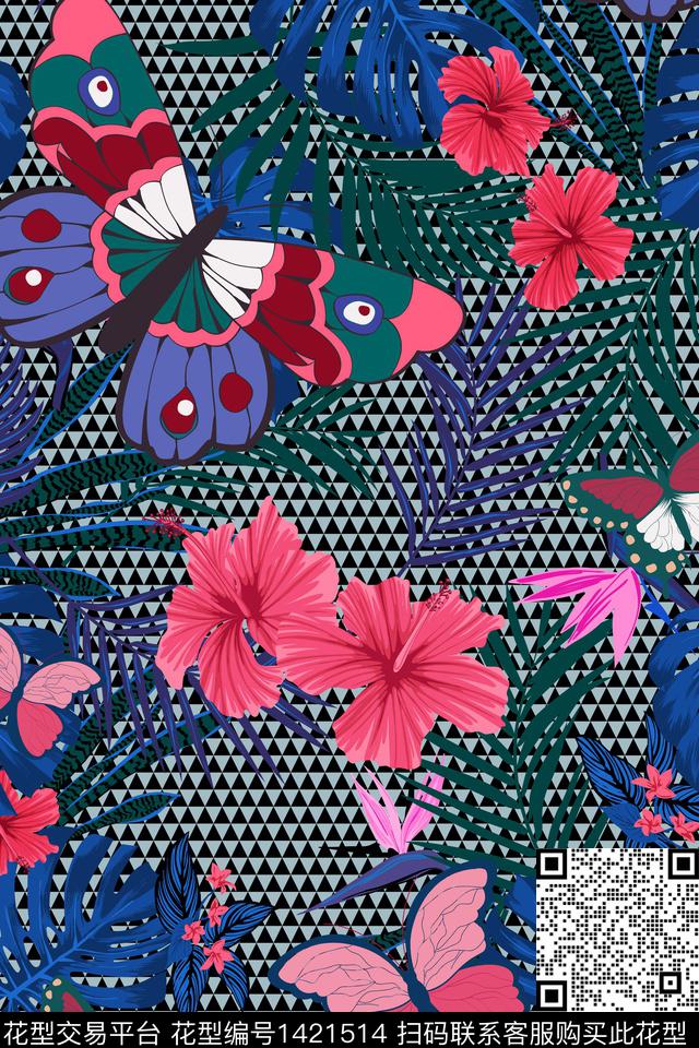WLHDN026-1.jpg - 1421514 - 花卉 地中海 年轻女性 - 数码印花花型 － 女装花型设计 － 瓦栏