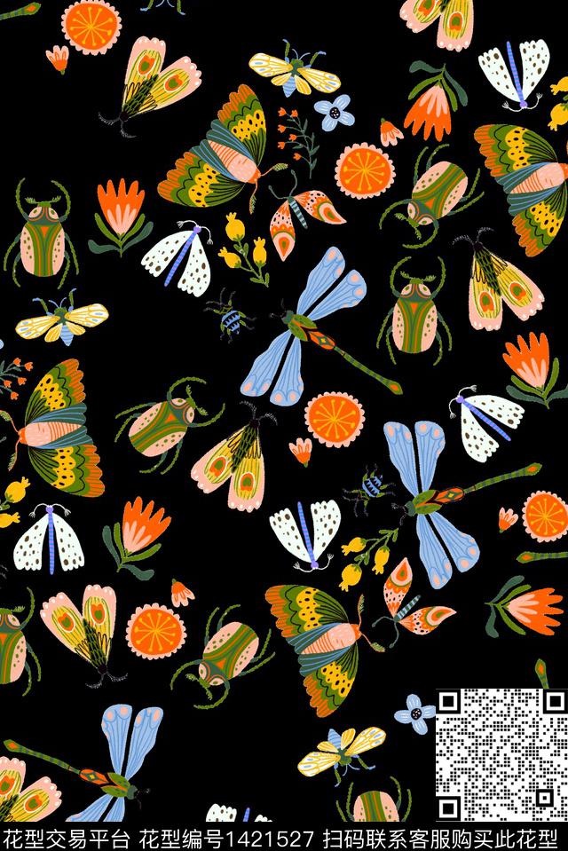 782.jpg - 1421527 - 花卉 大牌风 蜻蜓 - 数码印花花型 － 女装花型设计 － 瓦栏