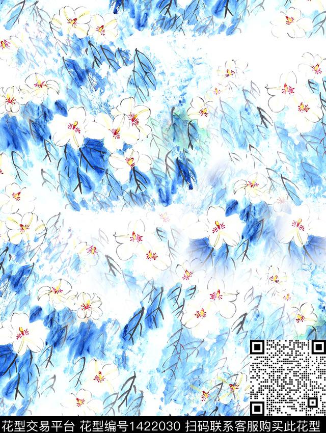 渐变小碎花审数码印花花型下载（图片编号: 1422030） - 瓦栏（Walan）