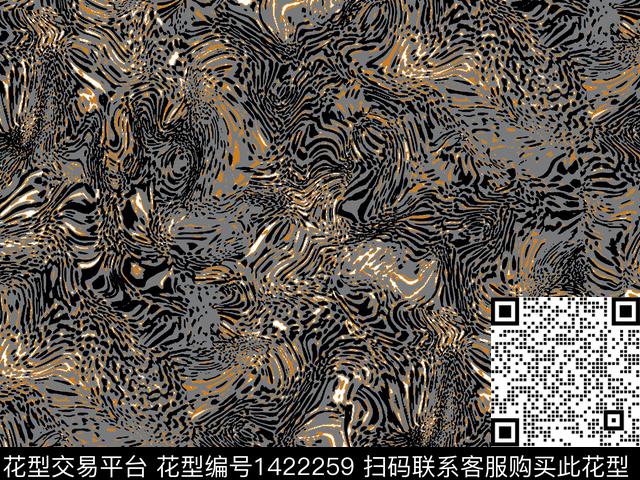 JQ-21A0004.jpg - 1422259 - 时尚 豹纹 动物纹 - 传统印花花型 － 女装花型设计 － 瓦栏