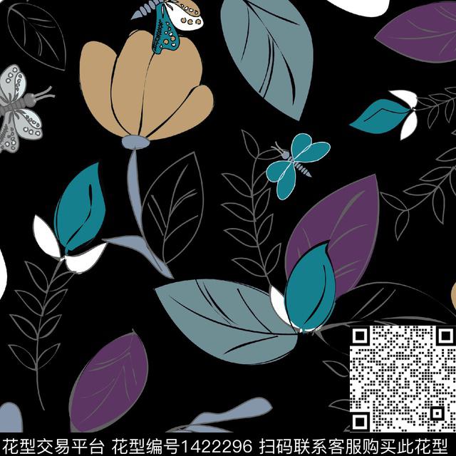 JQ-21A0029.jpg - 1422296 - 时尚 花卉 雪纺 - 传统印花花型 － 女装花型设计 － 瓦栏