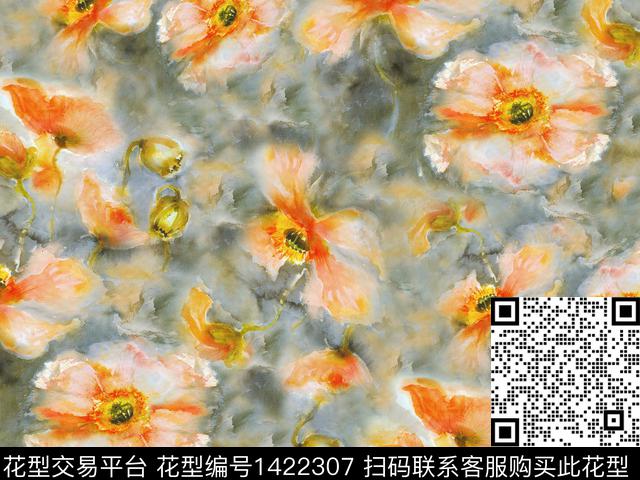 MY-20J0005.jpg - 1422307 - 时尚 花卉 大牌风 - 传统印花花型 － 女装花型设计 － 瓦栏