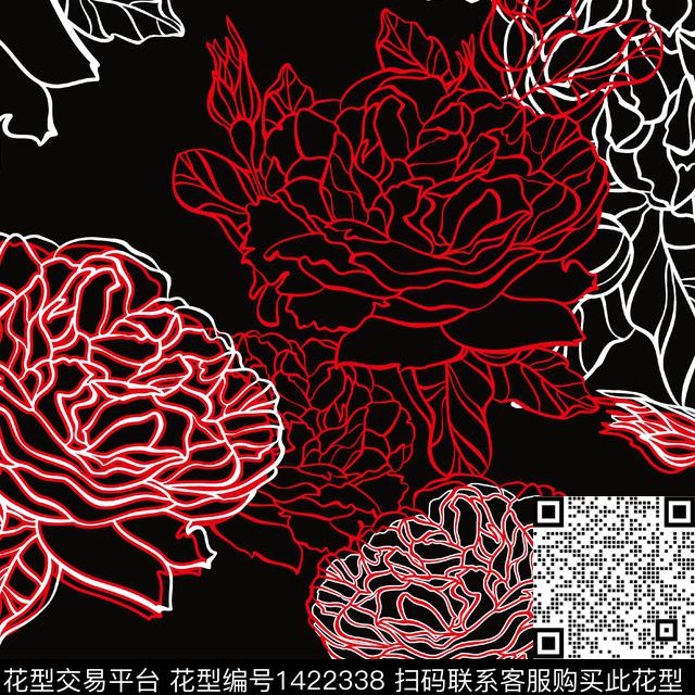 JQ-21A0031.jpg - 1422338 - 时尚 花卉 雪纺 - 传统印花花型 － 女装花型设计 － 瓦栏