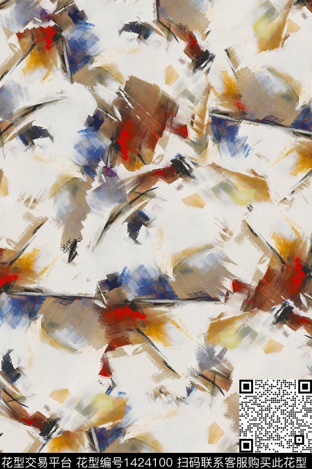 趋势花型纹理抽象数码印花花型下载（图片编号: 1424100） - 瓦栏（Walan）