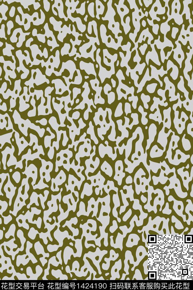 密不可分.jpg - 1424190 - 几何 豹纹 动物纹 - 数码印花花型 － 男装花型设计 － 瓦栏