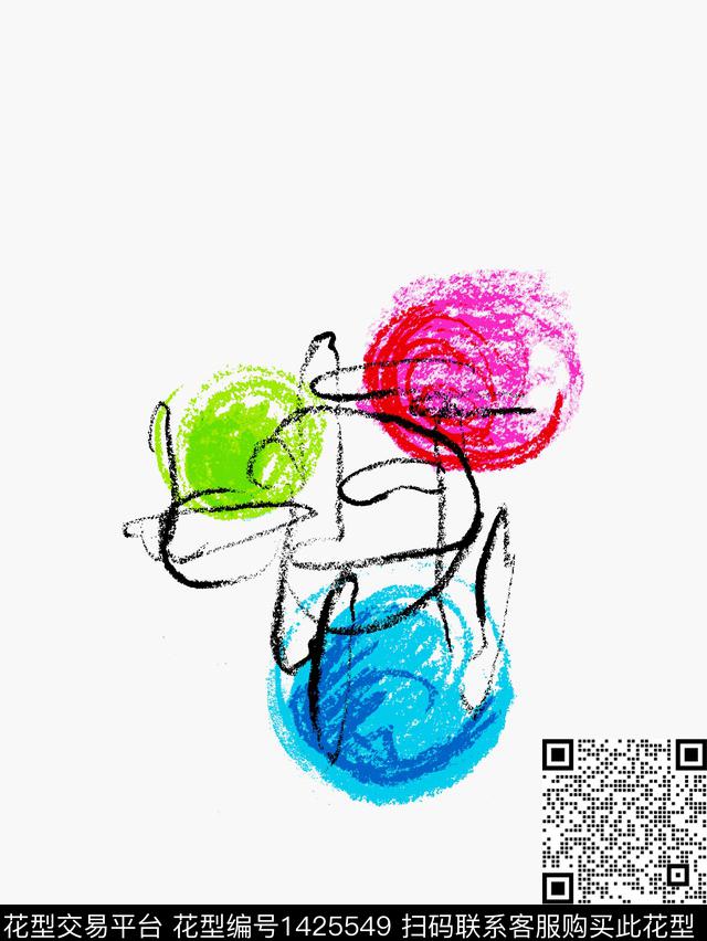 线条画涂鸦男装传统印花花型下载（图片编号: 1425549） - 瓦栏（Walan）