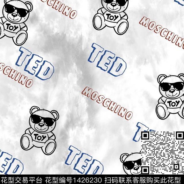 TED6003.jpg - 1426230 - 字母 扎染花型 男装 - 传统印花花型 － 男装花型设计 － 瓦栏