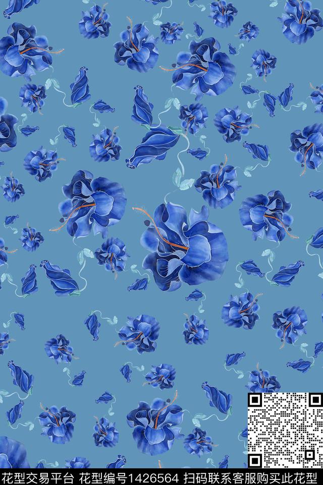 旗袍香云纱中国风数码印花花型下载（图片编号: 1426564） - 瓦栏（Walan）