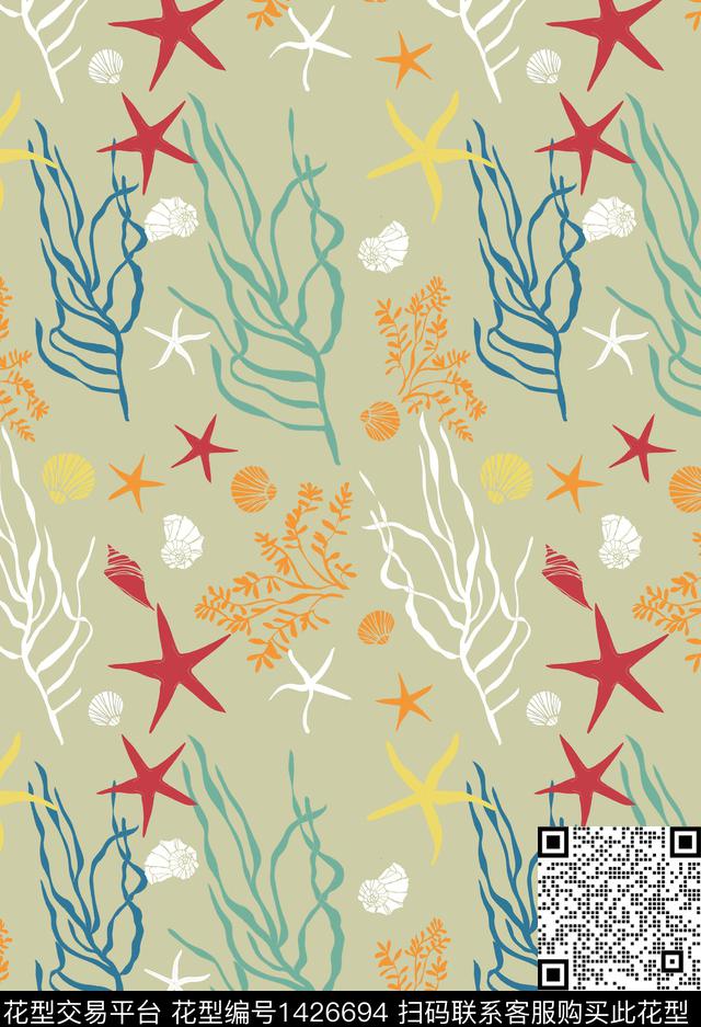 6.jpg - 1426694 - 花卉 植物 热带花型 - 数码印花花型 － 童装花型设计 － 瓦栏