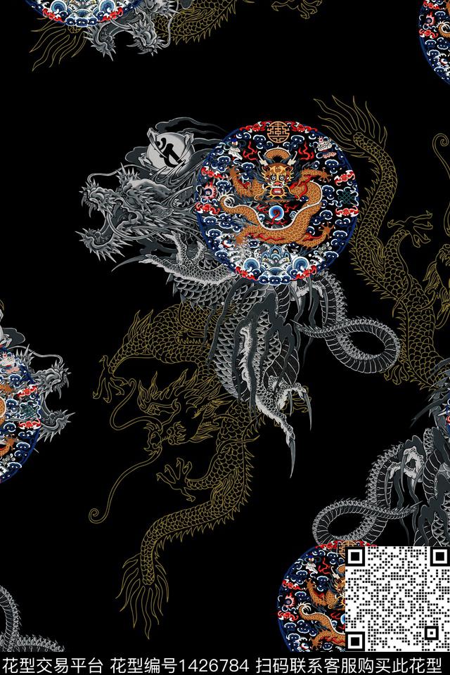 qx710.jpg - 1426784 - 数码花型 中老年 中国 - 数码印花花型 － 女装花型设计 － 瓦栏