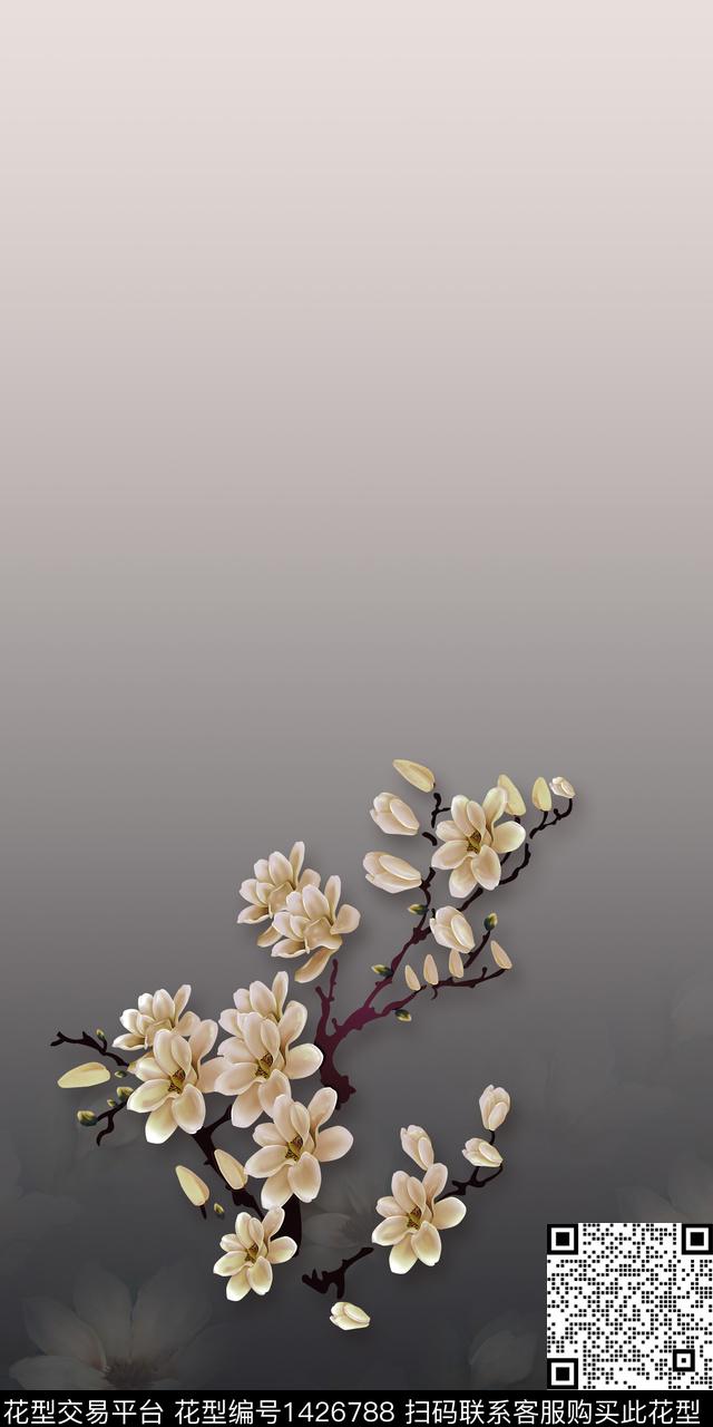 qx714.jpg - 1426788 - 定位花 花卉 大牌风 - 数码印花花型 － 女装花型设计 － 瓦栏