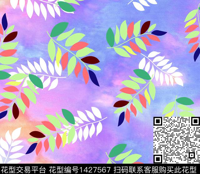 0522.jpg - 1427567 - 热带花型 手绘花卉 扎染花型 - 数码印花花型 － 女装花型设计 － 瓦栏