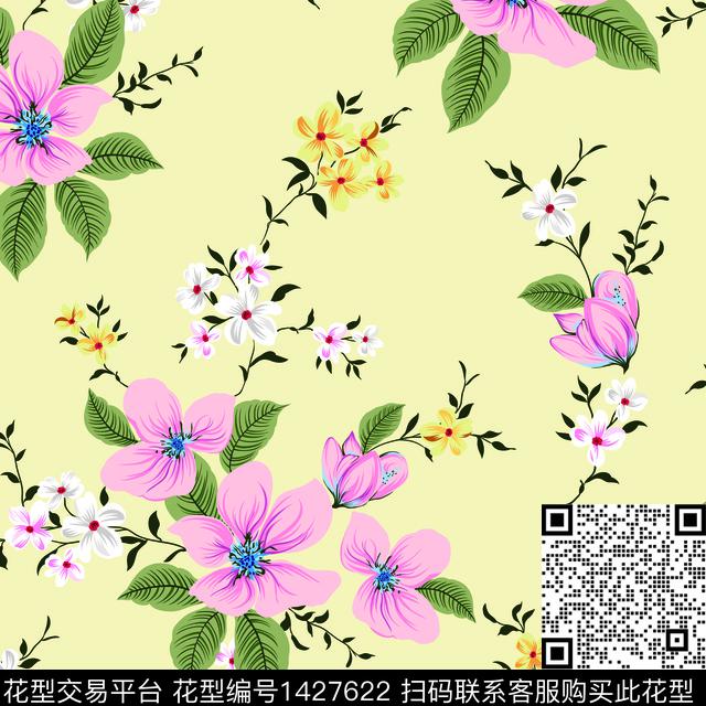 f36.jpg - 1427622 - 数码花型 复古 花卉 - 数码印花花型 － 女装花型设计 － 瓦栏