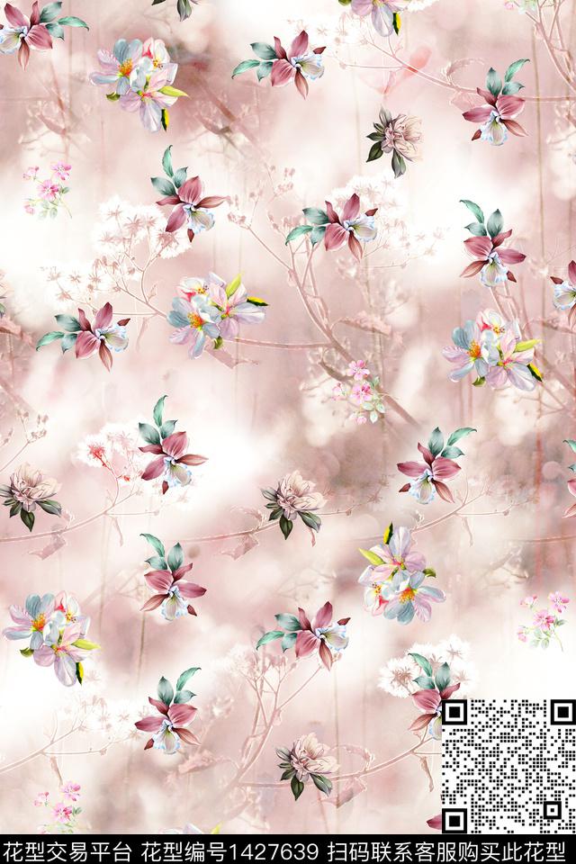 f45.jpg - 1427639 - 数码花型 复古 花卉 - 数码印花花型 － 女装花型设计 － 瓦栏