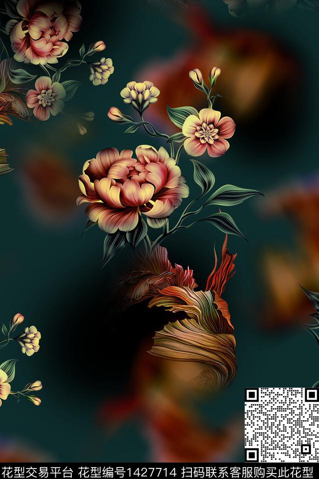 HTB1Z793.jpg - 1427714 - 连衣裙 女装 花卉 - 传统印花花型 － 女装花型设计 － 瓦栏