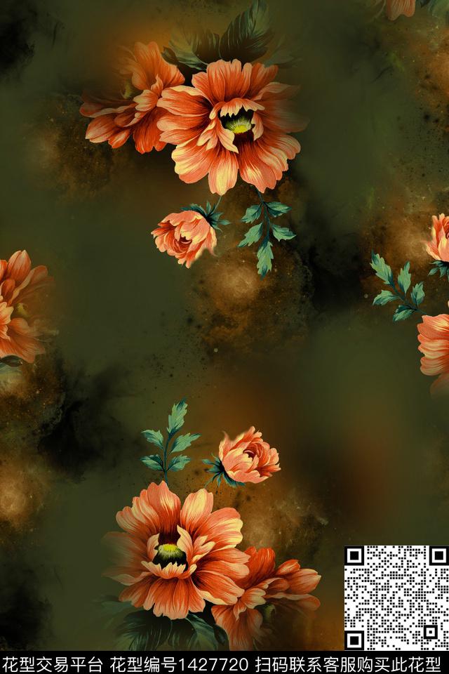 HTB1Z796.jpg - 1427720 - 连衣裙 女装 花卉 - 传统印花花型 － 女装花型设计 － 瓦栏