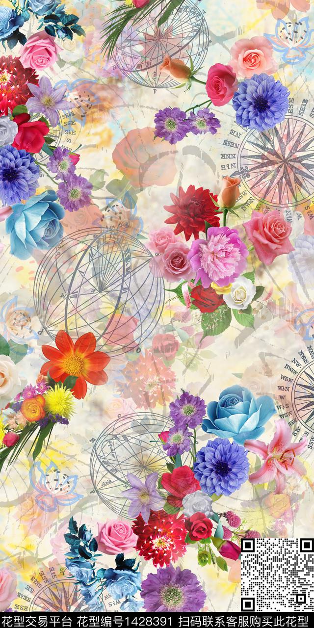 zsy-109.jpg - 1428391 - 女装 花卉 中老年 - 数码印花花型 － 女装花型设计 － 瓦栏