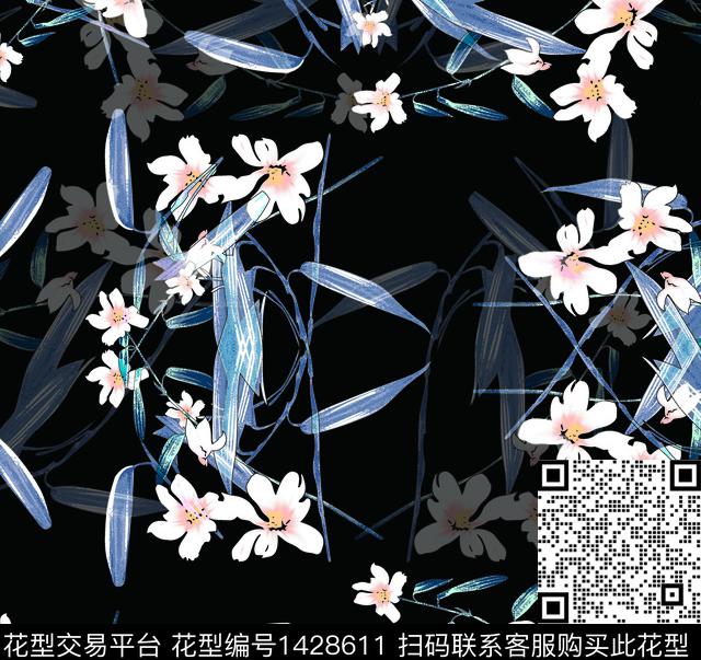 花卉大牌风小碎花数码印花花型下载（图片编号: 1428611） - 瓦栏（Walan）