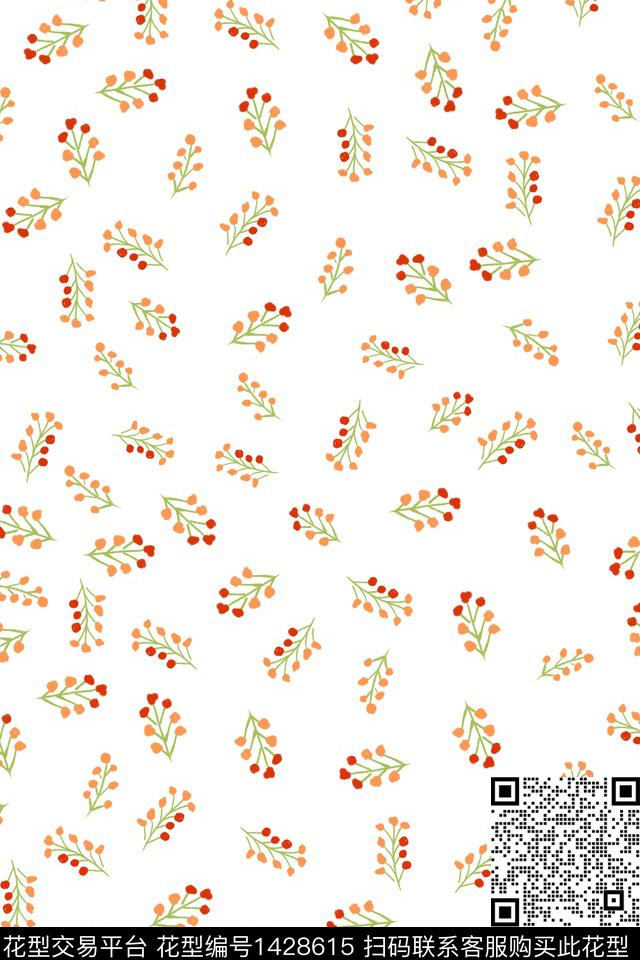 4.jpg - 1428615 - 真丝 小碎花 手绘花卉 - 数码印花花型 － 女装花型设计 － 瓦栏