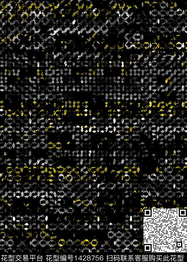 H9863.jpg - 1428756 - 字母 潮牌 抽象 - 传统印花花型 － 男装花型设计 － 瓦栏
