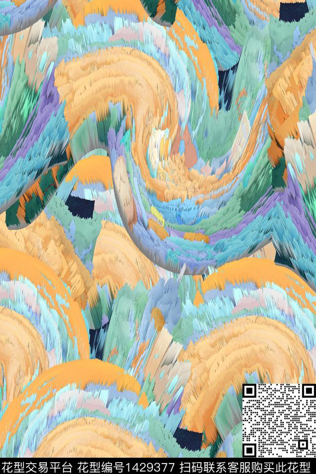 肌理抽象艺术数码印花花型下载（图片编号: 1429377） - 瓦栏（Walan）