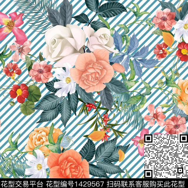 2021-06-14.jpg - 1429567 - 女装 花卉 条纹 - 数码印花花型 － 女装花型设计 － 瓦栏
